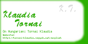 klaudia tornai business card